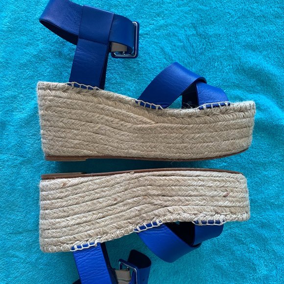 Celine Criss Cross Leather Espadrille Sandals - Picture 8 of 13